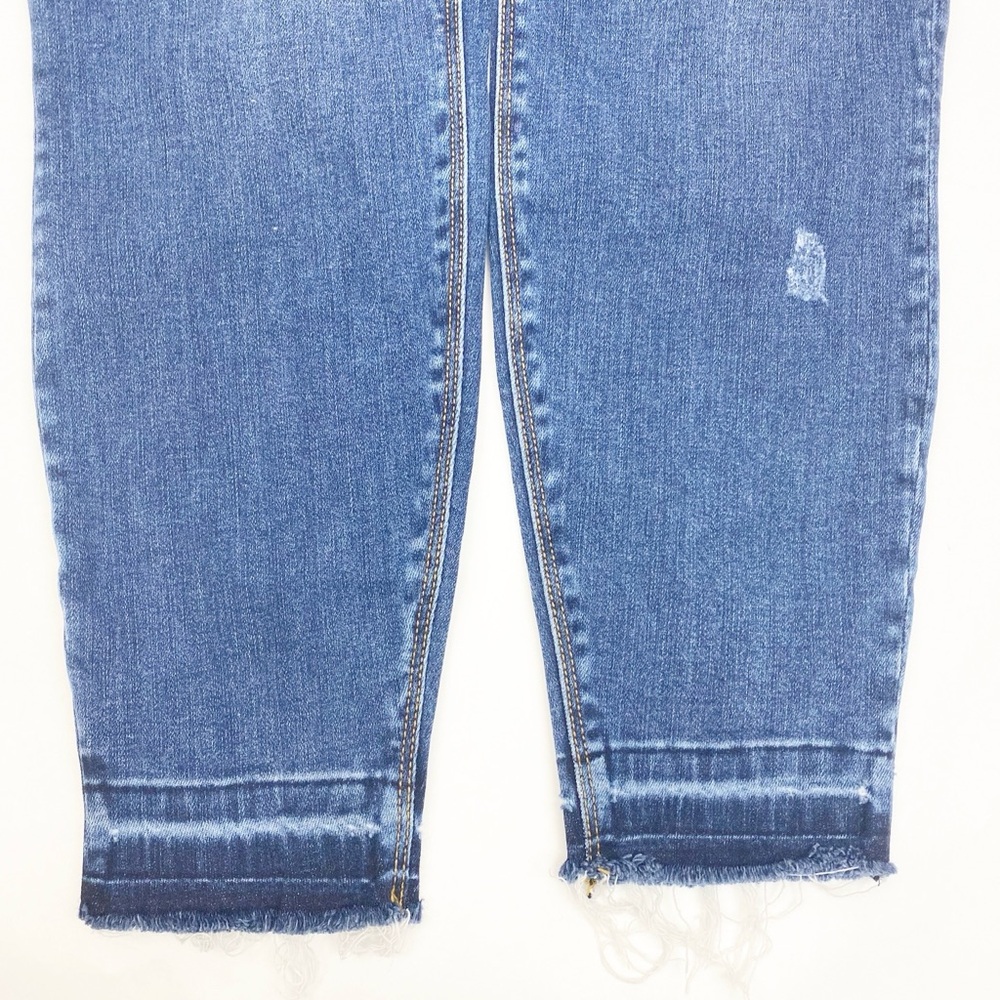 SPANX Distressed Ankle High Rise Skinny Jeans: Medium Wash - Picture 11 of 14